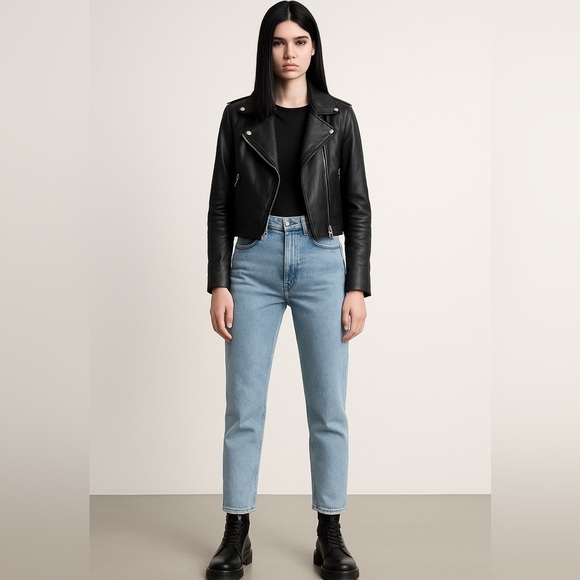ZARA Stonewashed High-Rise Straight Leg Jeans Women’s Size 4 - Picture 1 of 10